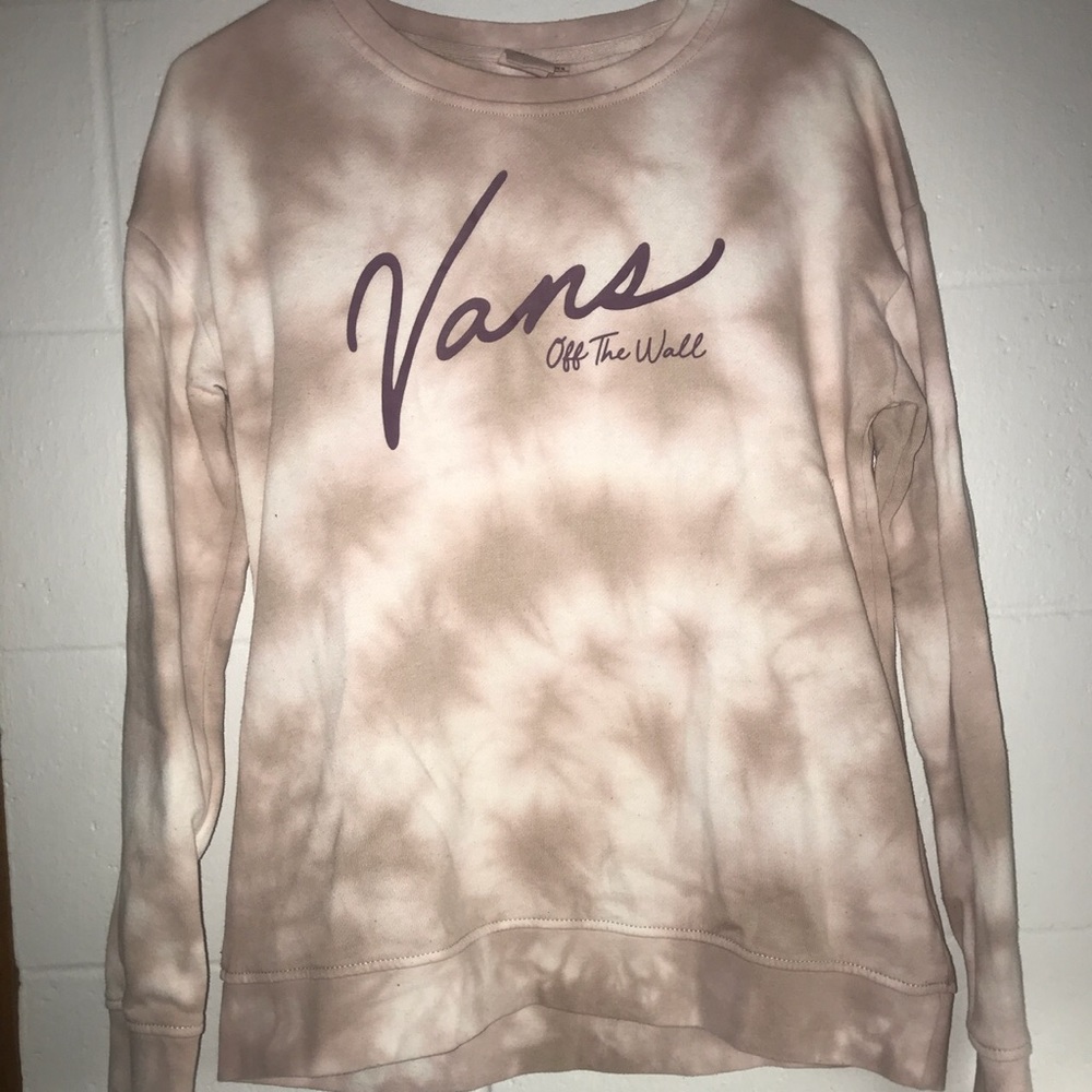 Mauve pink tie dye vans crew neck